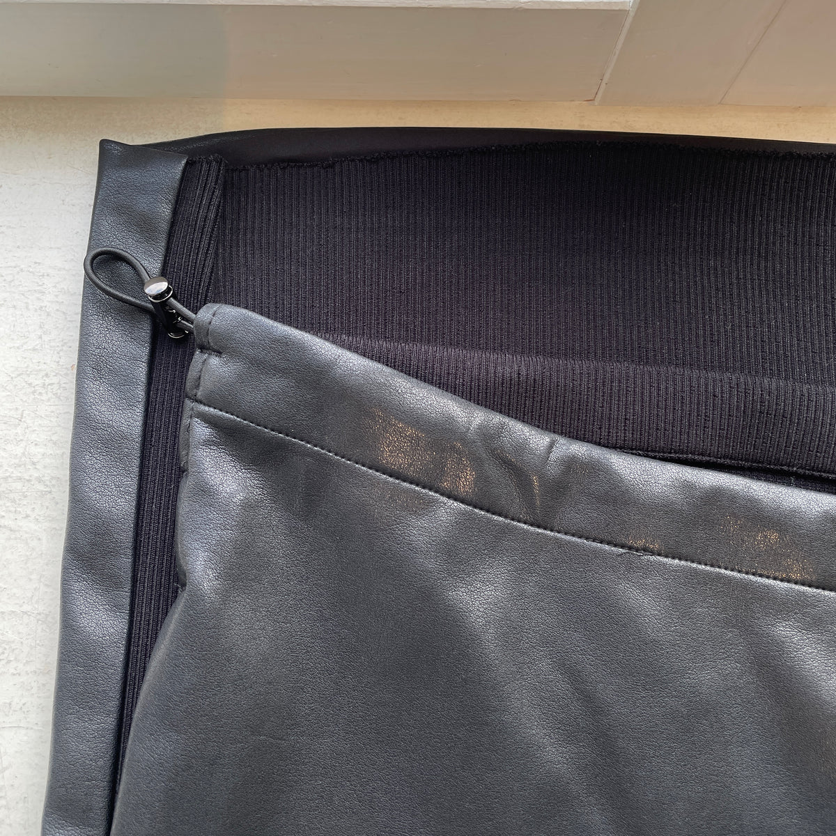 ALWEL//FAUX LEATHER DRAWSTRING SKIRT NAP-2