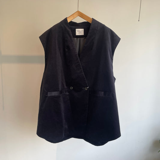 yuni//コットン / ヴィスコース モールスキン double vest 1701JK007262