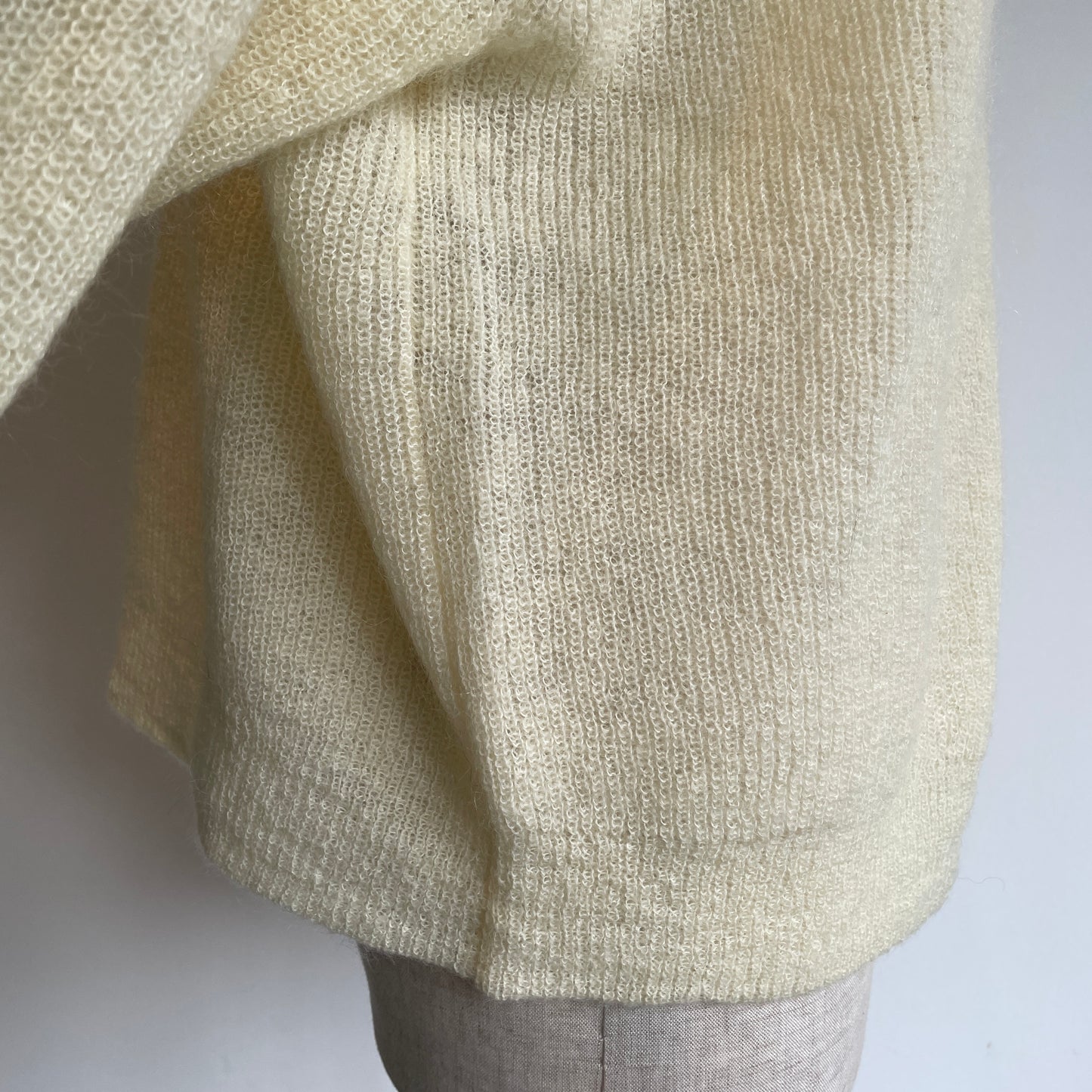 handsofcreation//モヘヤウール9G片畦ボリュームスリーブ2wayカーディガン　1540722