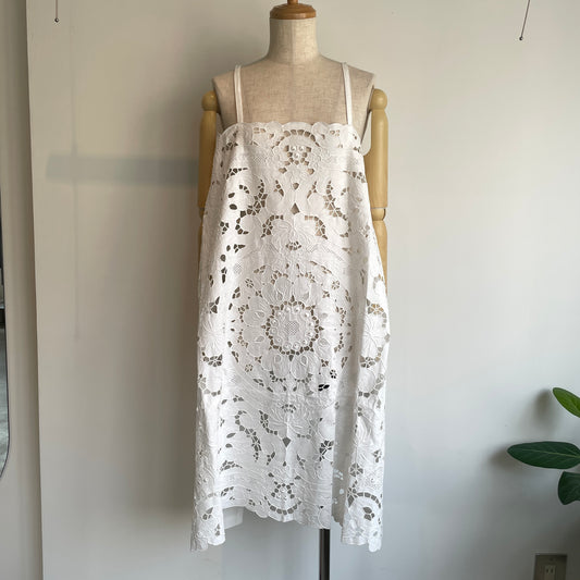 Heriter //cutwork parts tablecloth aprondress H0-00-7045