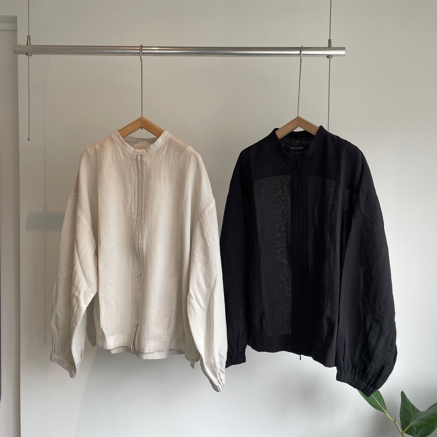 Aさま専用handsofcreation //CV100/2✕ 60/cotton/LinenCloth バンドカラーシアブルゾン　01610403