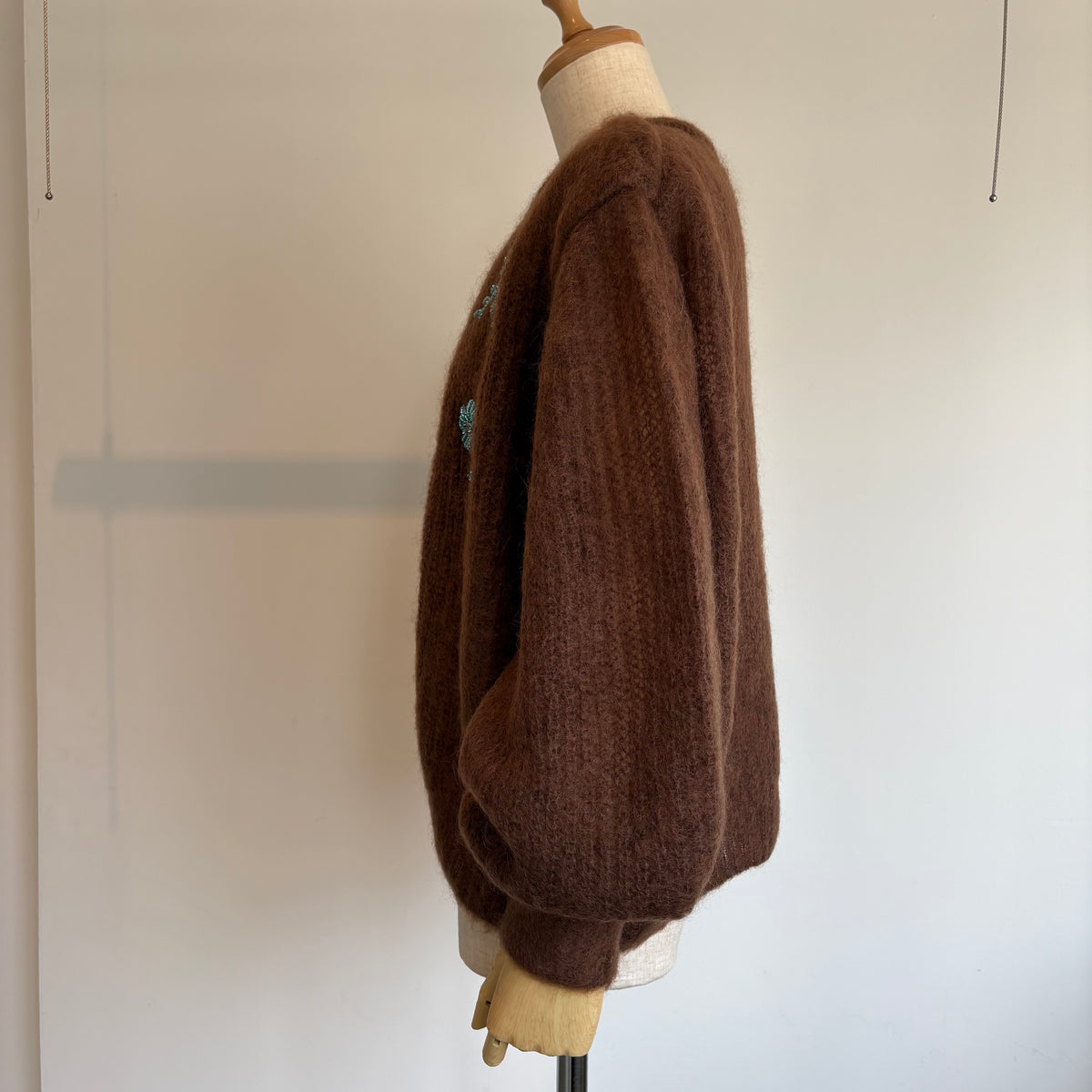 heriter//beads embroidery mohair cardigan  H0-00-1007