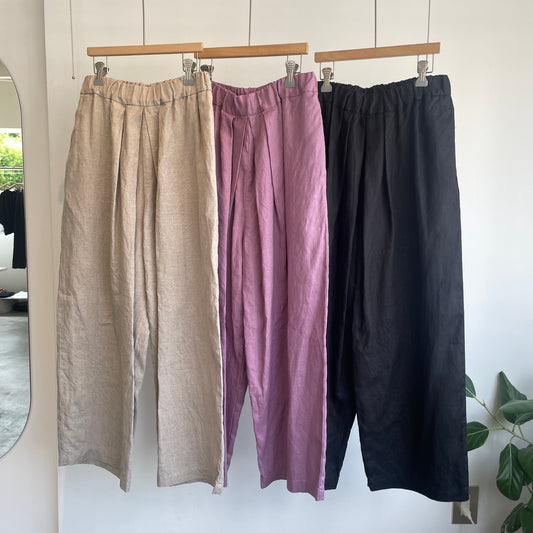yuni//40/1 Linen easy gum tack パンツ　1701PT028261