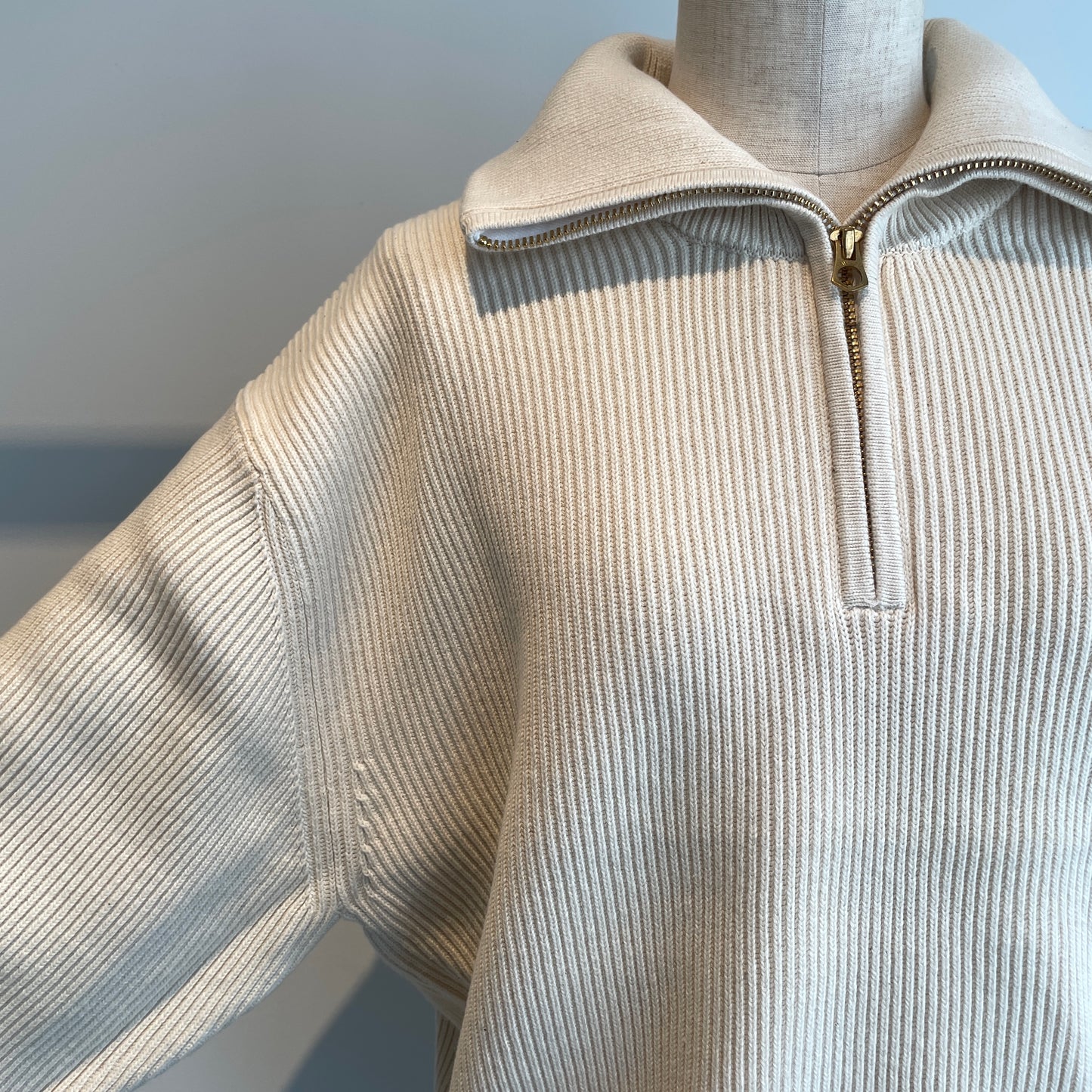 UNDYED //HALF ZIP AZE KNIT 25F214