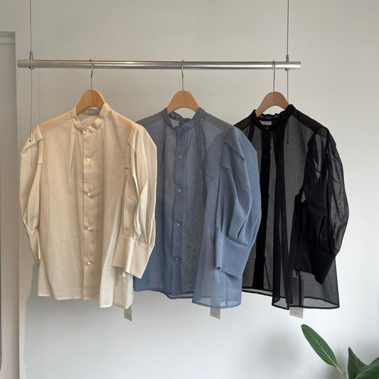 itochi //100/2 cotton organdy transparent blouse