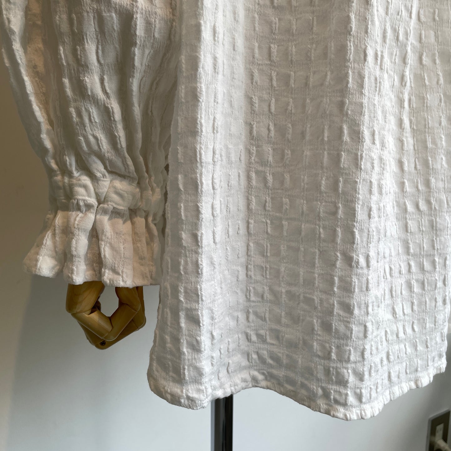 buoy buoy//SHEER CHECK TACK FRILL ブラウス　2701BL004262