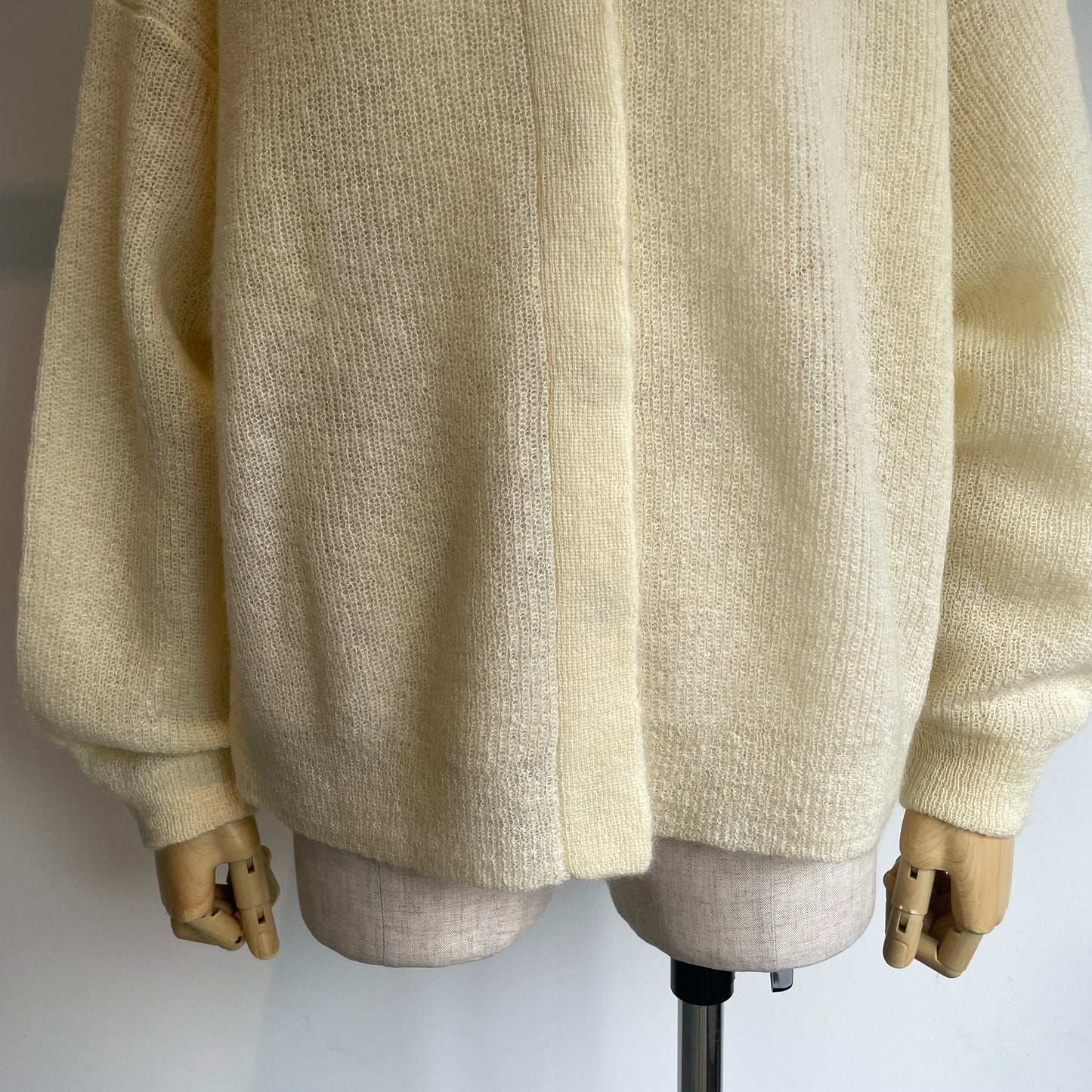 handsofcreation//モヘヤウール9G片畦ボリュームスリーブ2wayカーディガン　1540722