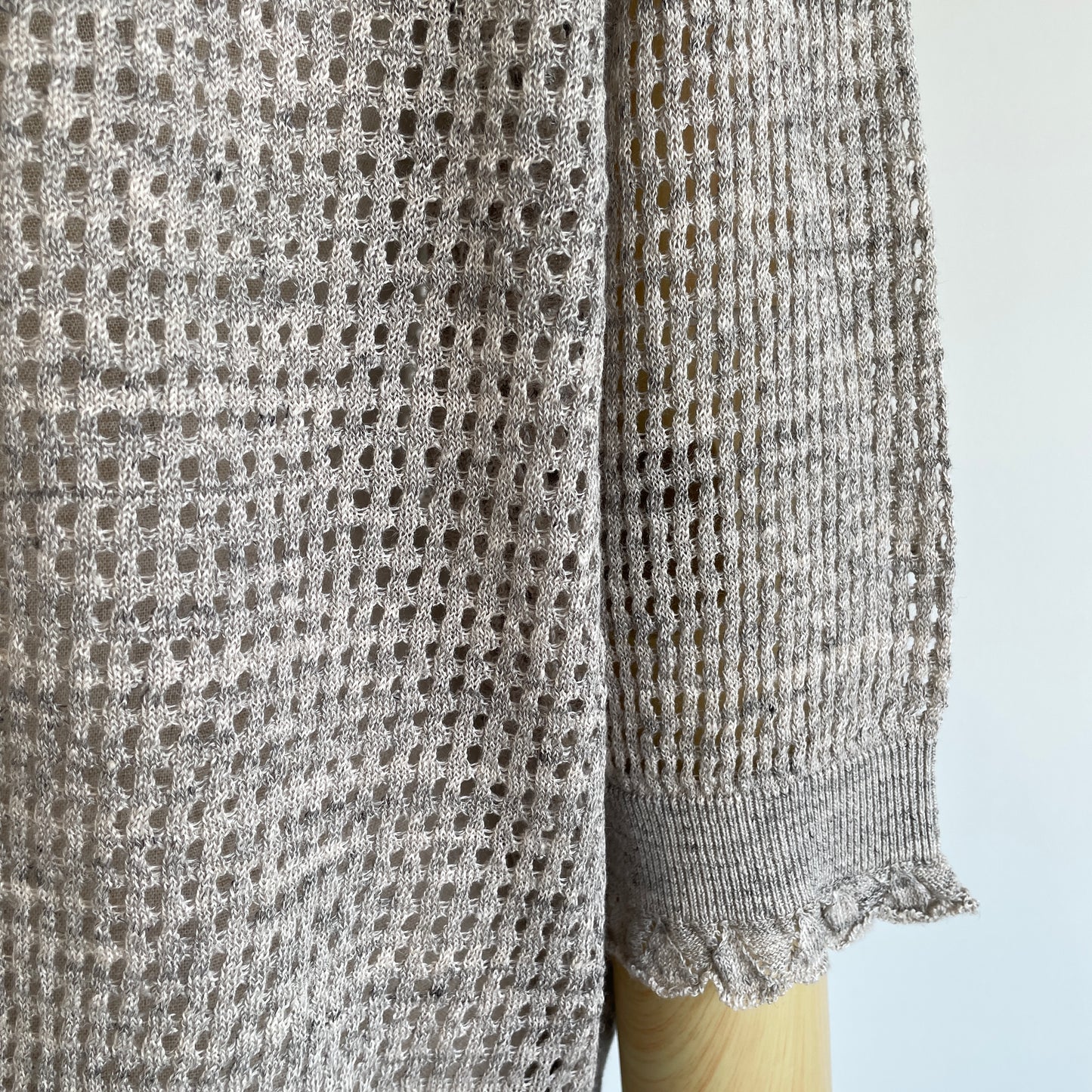 handsofcreation//Pure Linen14G1PLYメッシュ&フリル6分袖VC/D 01620710