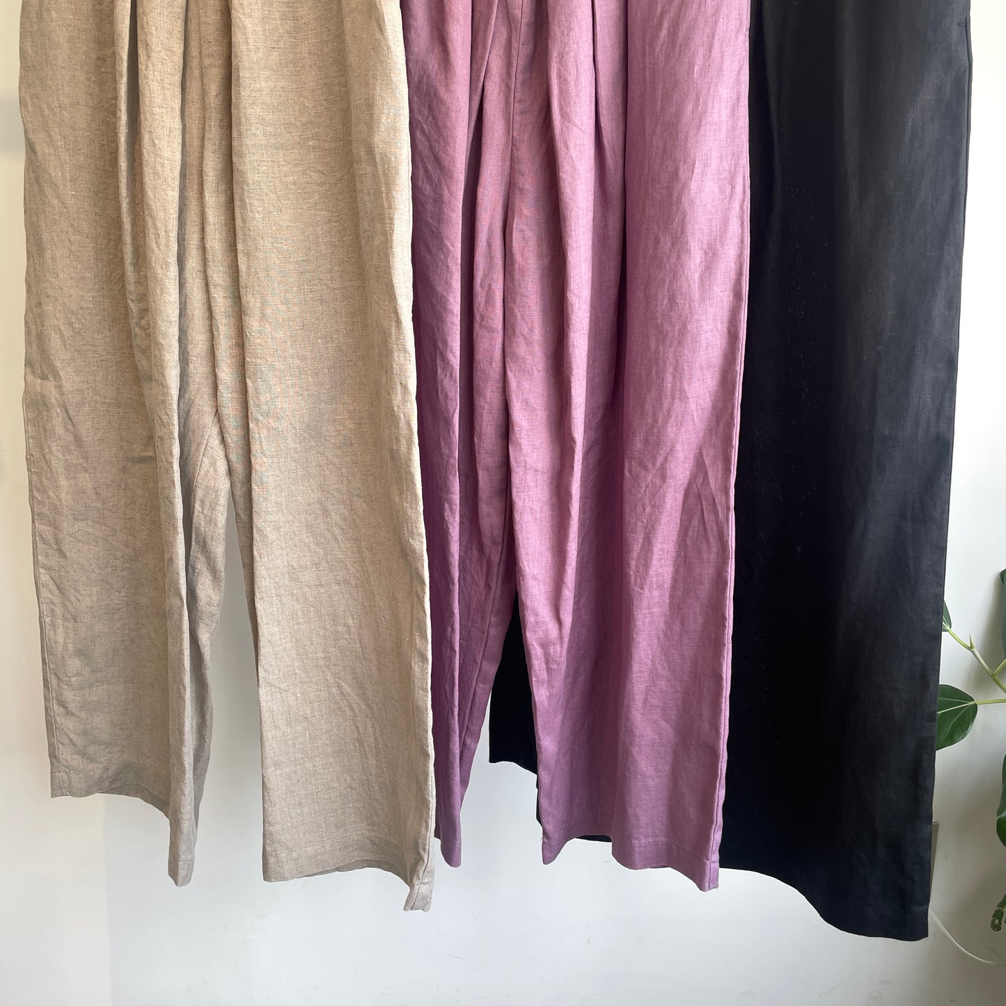 yuni//40/1 Linen easy gum tack パンツ　1701PT028261