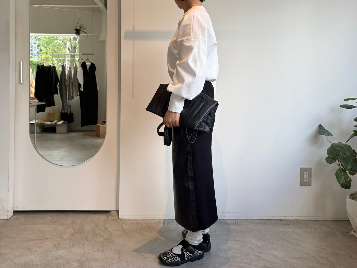 ALWEL//FAUX LEATHER DRAWSTRING SKIRT NAP-2