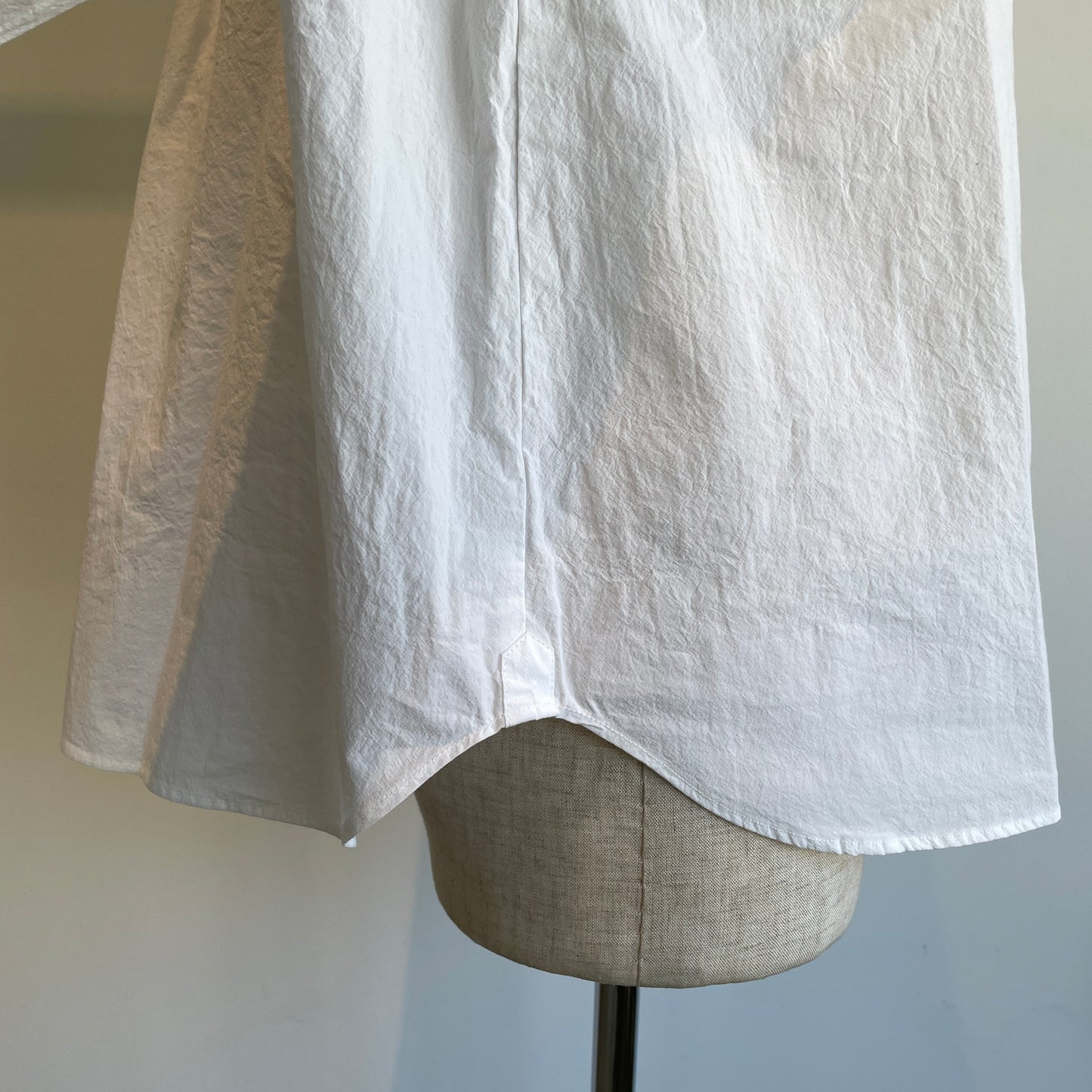 handsofcreation//強撚cotton桐七炊き変形フリル7分袖BL 01630642
