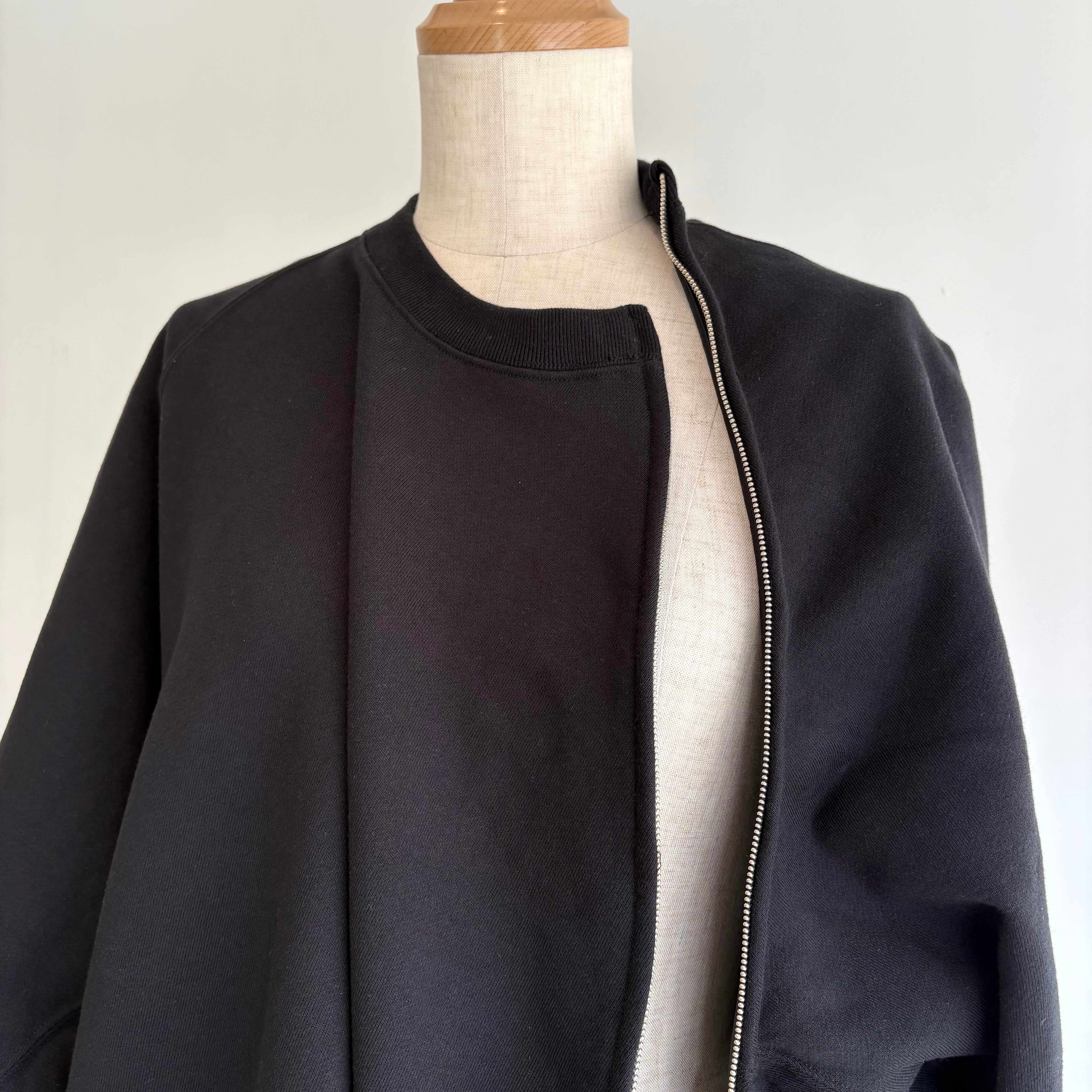haversack//高密度裏毛クルーネックシームZIPスエットシャツ 612620
