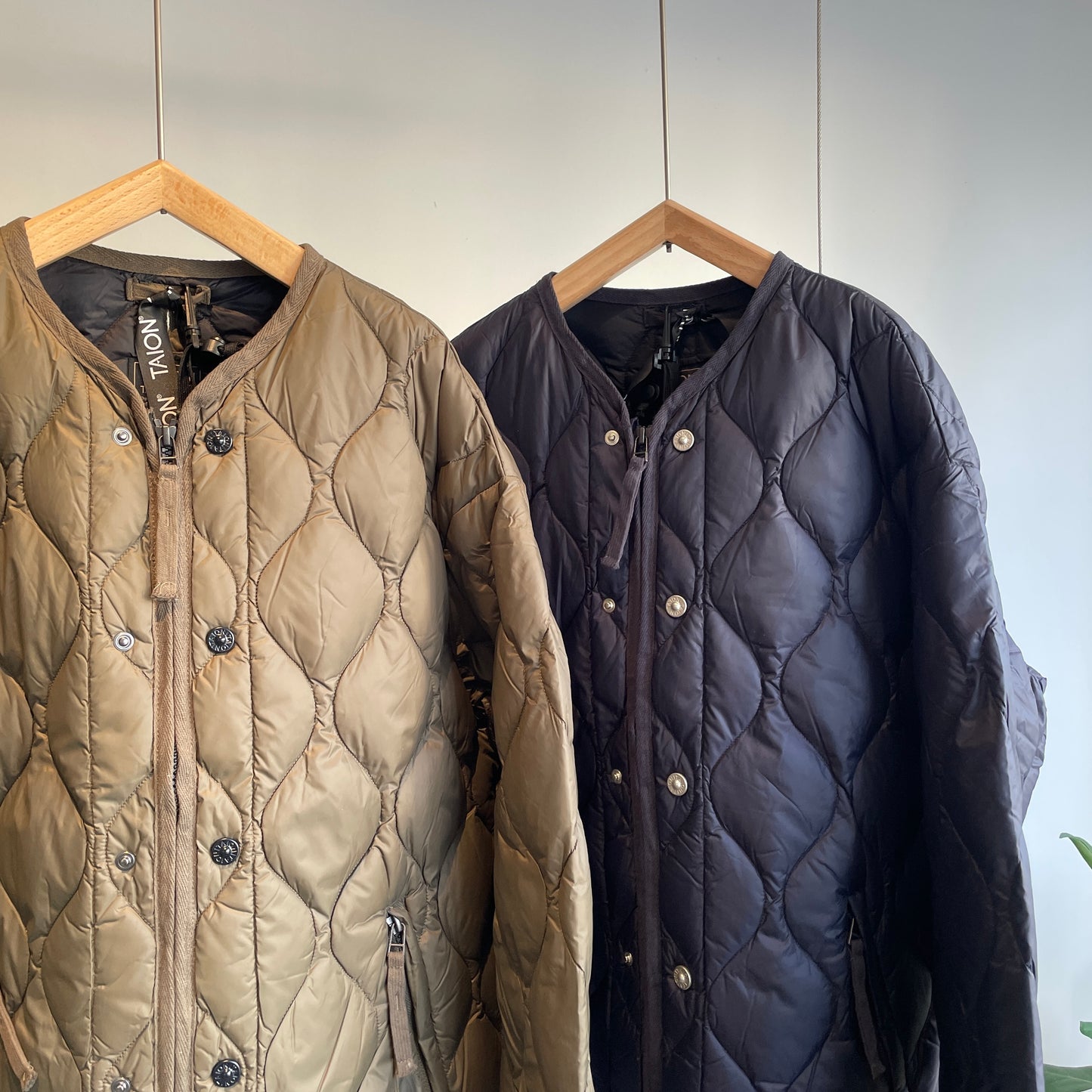 TAION//ミリタリー M65 ライナーWジップ ショートダウンジャケット-ソフトシェル TAION -M65LSZBML-1SHORT