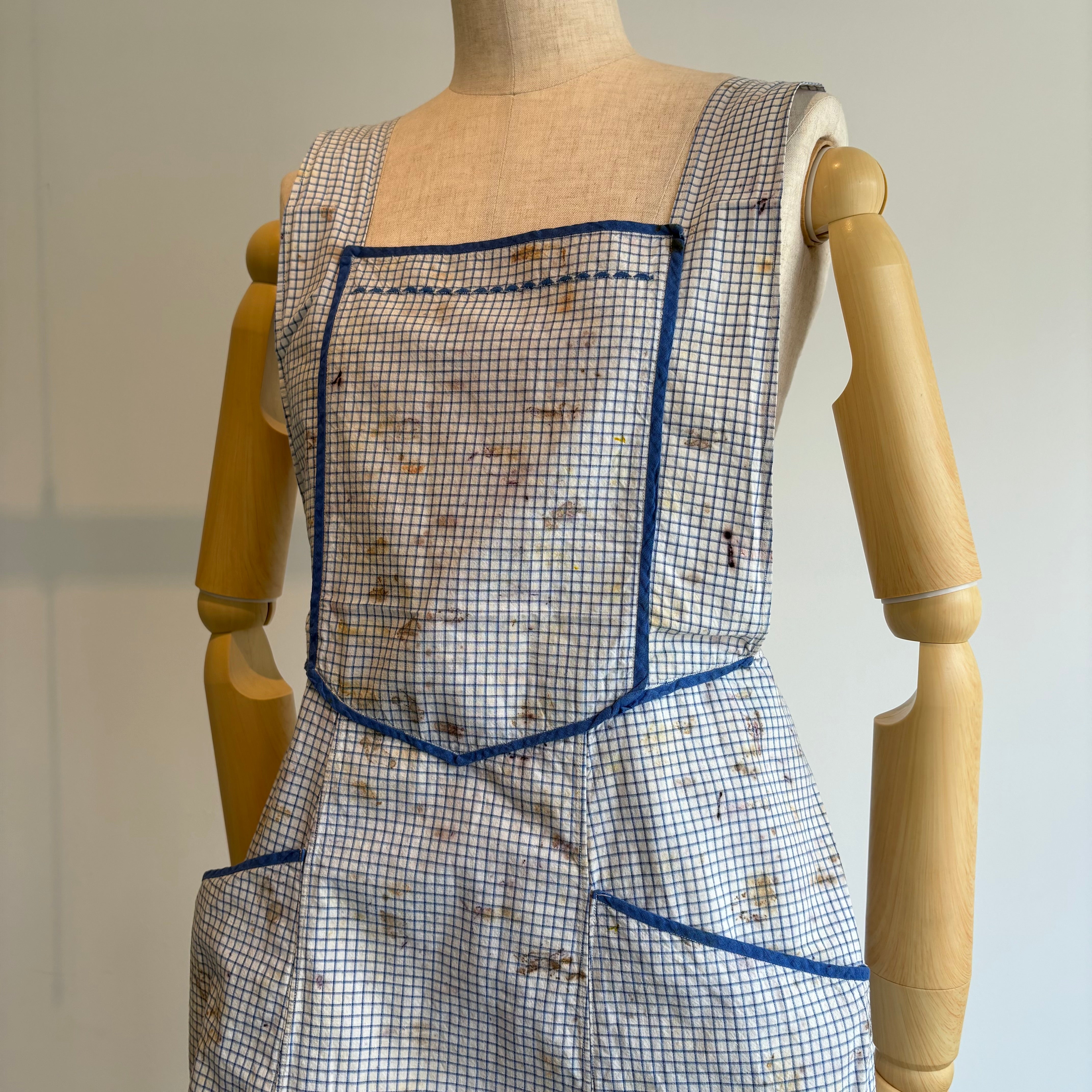 Oo//vintageバンドルダイ刺繍チェックエプロン – hibikiru