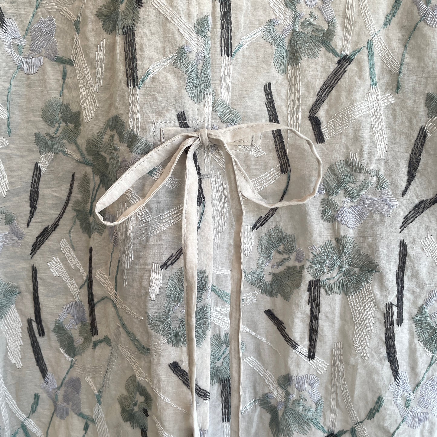 yuni//Cotton Nylon sheer blooming embroidery シャツ 1701BL011262