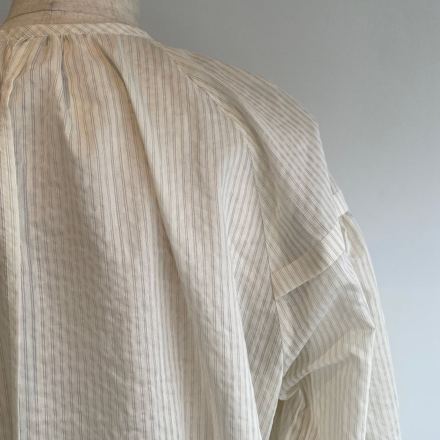 yuni //C/Pe stripe gather sleeves OP 1701OP019261