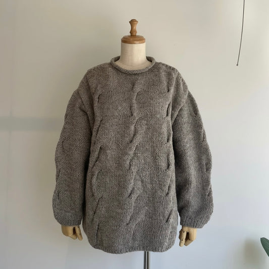 handsofcreation//ローゲージニット手編みBigケーブルP/O 01540724